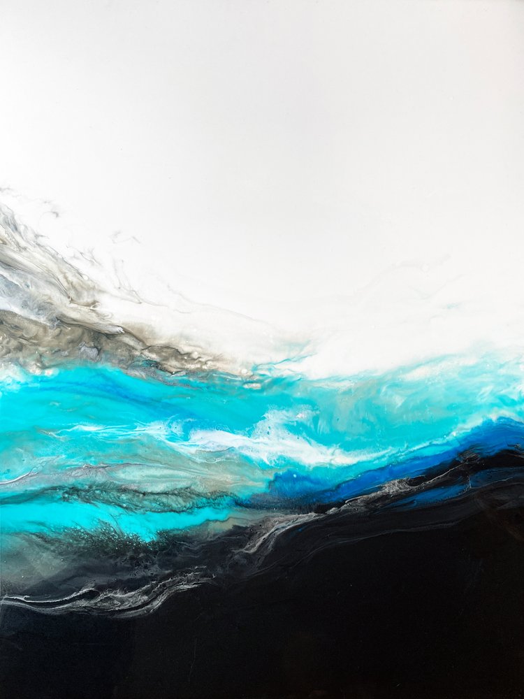 Deep Ocean Abstract Waves by Alyson Storms