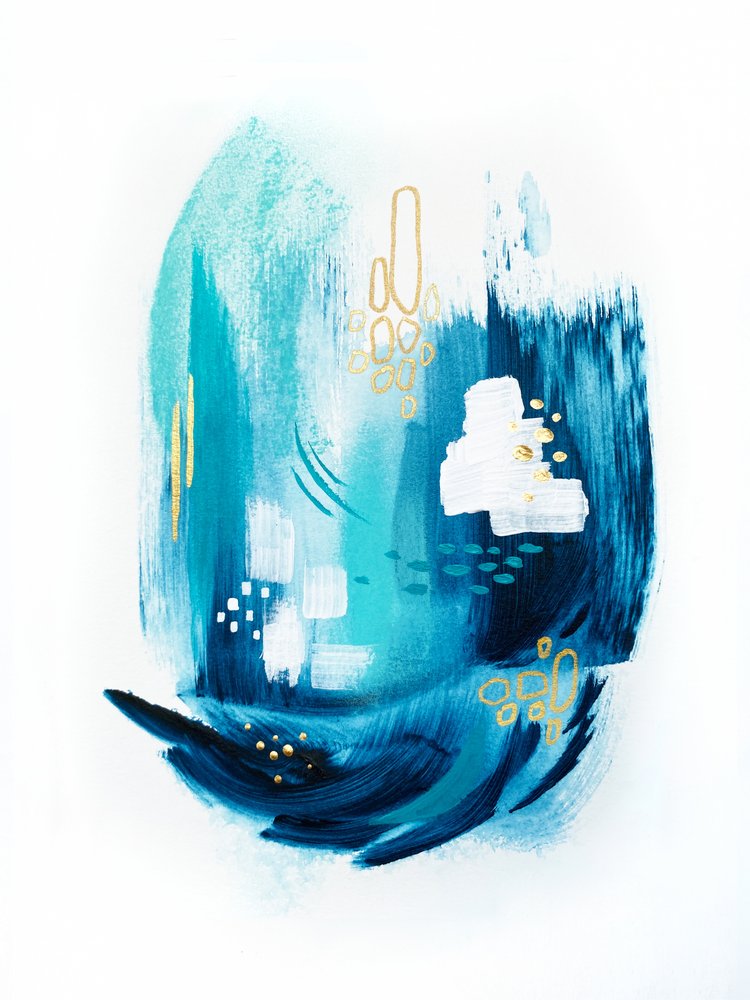 Fluid Aqua Gold Movement by Alyson Storms