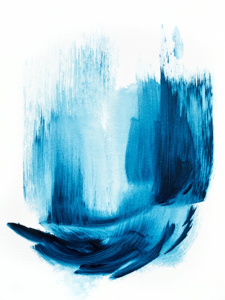Fluid Blue Abstract by Alyson Storms