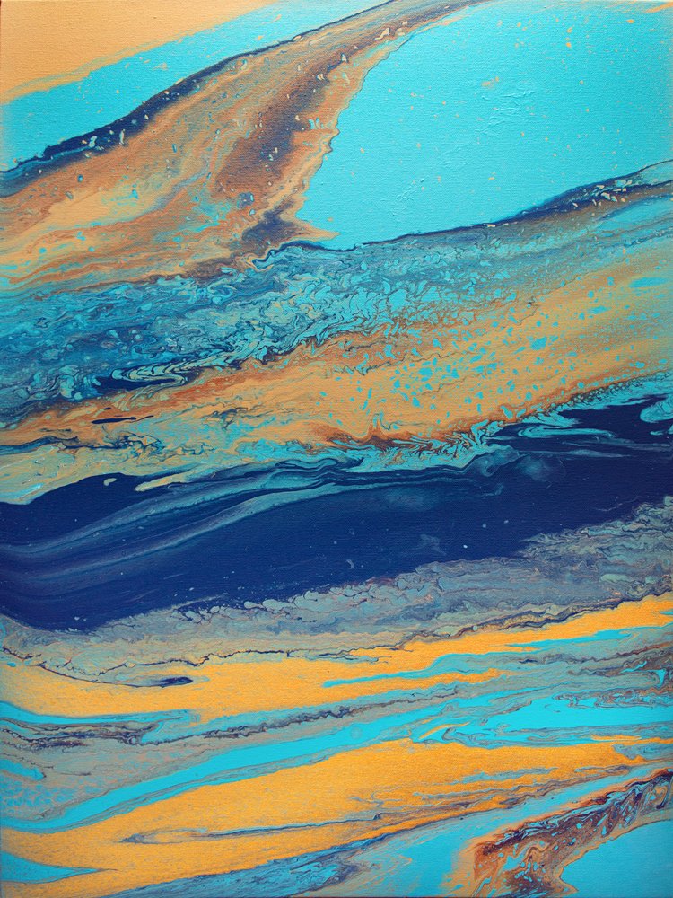 Fluid Gold and Blue by Alyson Storms