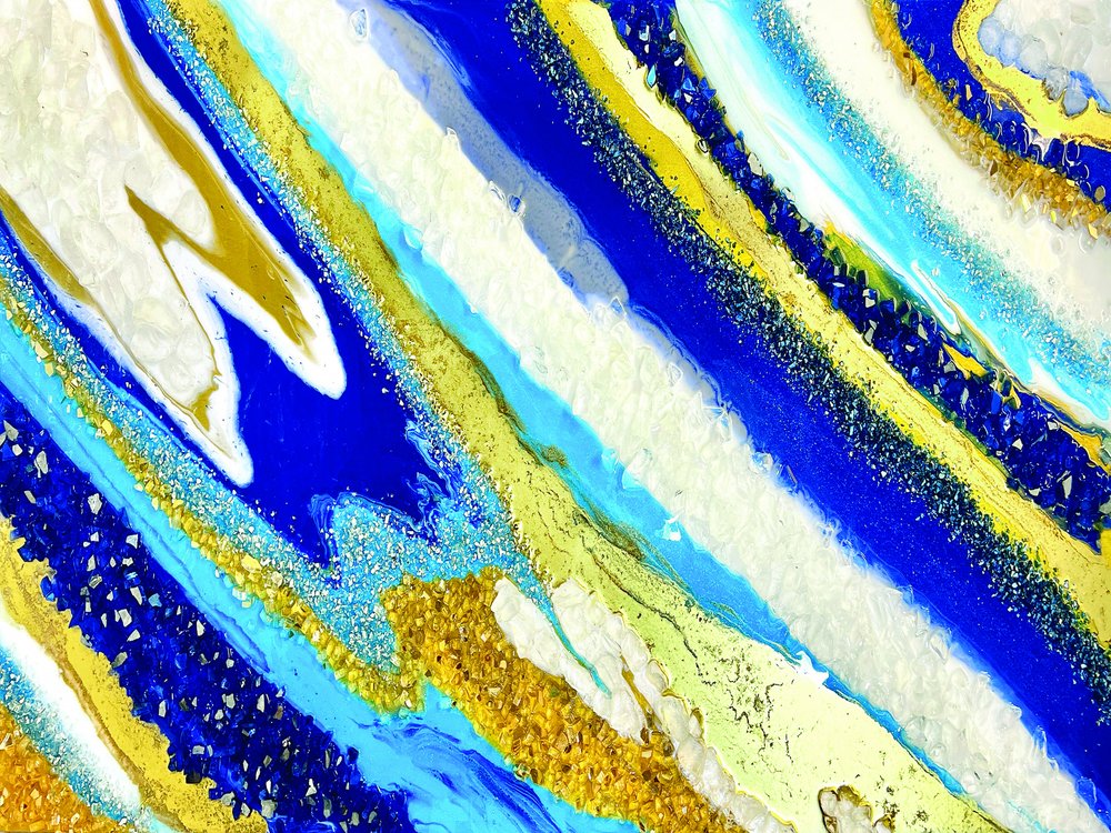 Golden Blue Agate by Alyson Storms