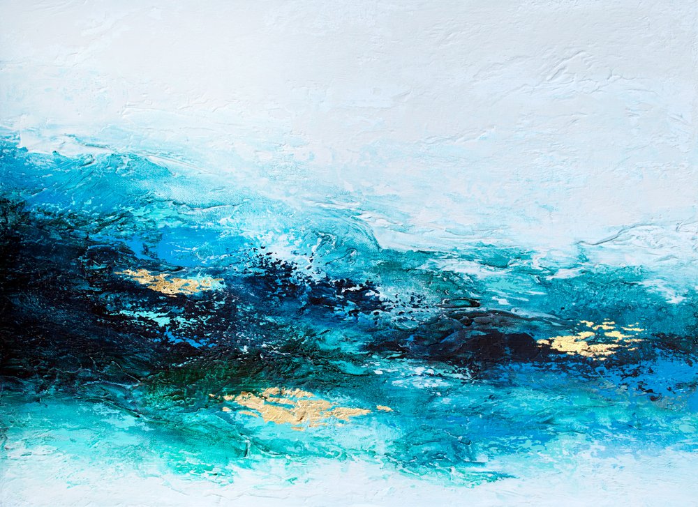 Golden Ocean Waves by Alyson Storms