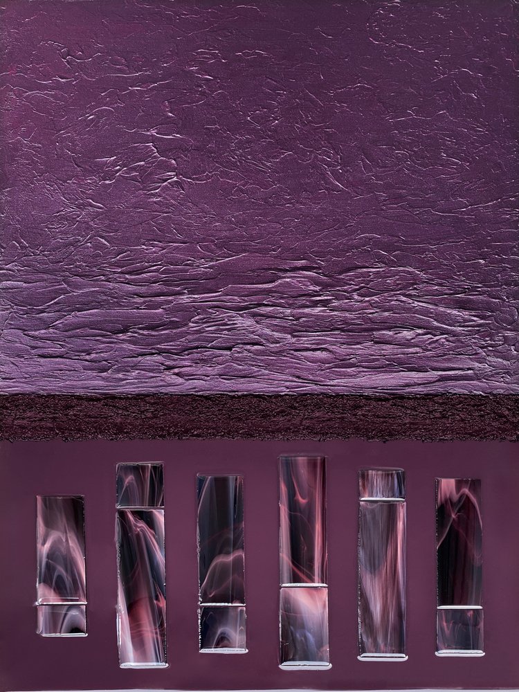 Textured Purple Cylinders by Alyson Storms