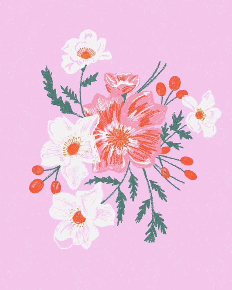 Pink Floral Bouquet by Alyssa Hamilton