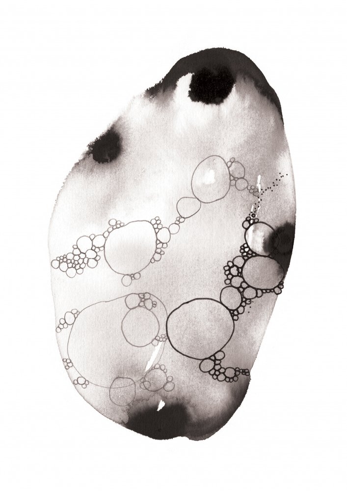 Abstract Ink Bubbles by Amy Louise Baker