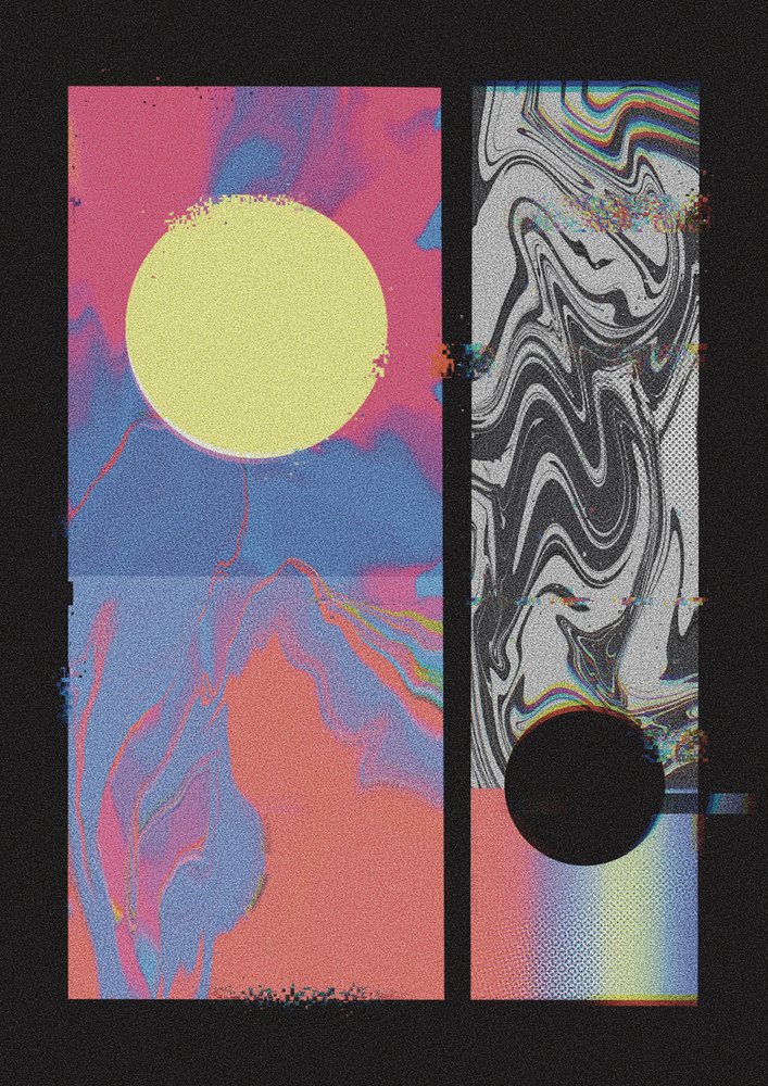 Cosmic Glitch Circles by Amy Louise Baker