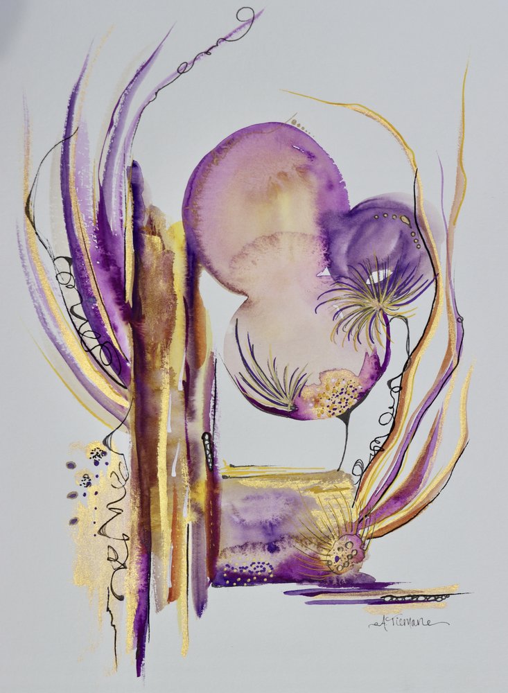Fluid Purple Gold by Amy Tieman