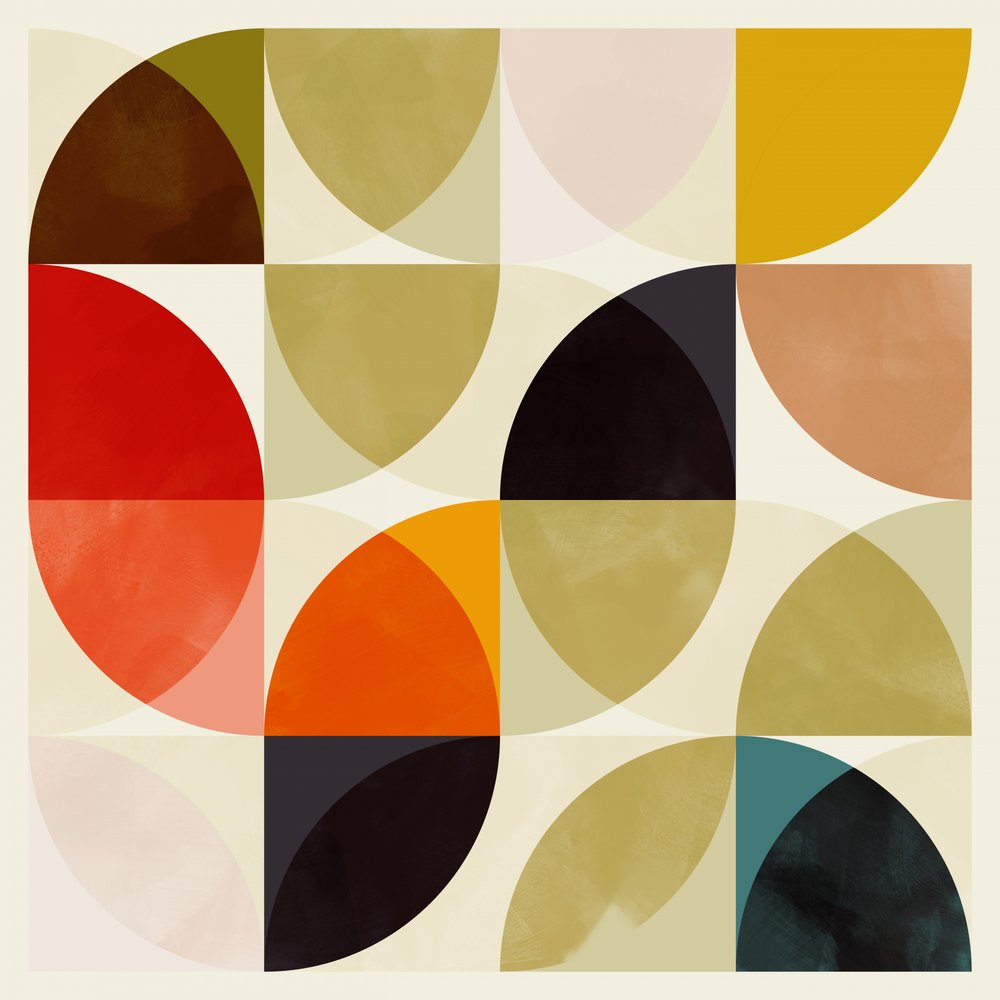 Circles Nov 19 Beige Quarter Circles Intertwined by Ana Rut Bre