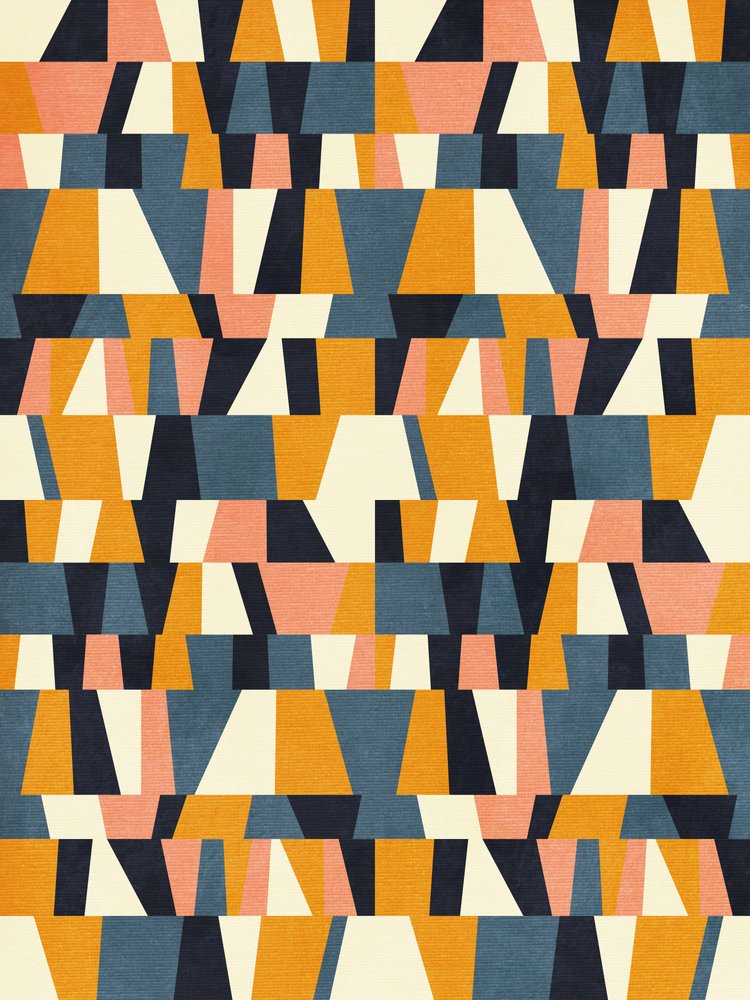 Rainbow Plus Shapes Blue Mustard 14 by Ana Rut Bre