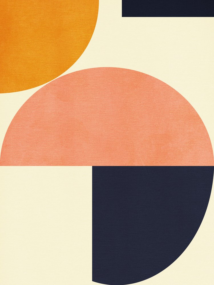 Rainbow Plus Shapes Blue Mustard 2 by Ana Rut Bre