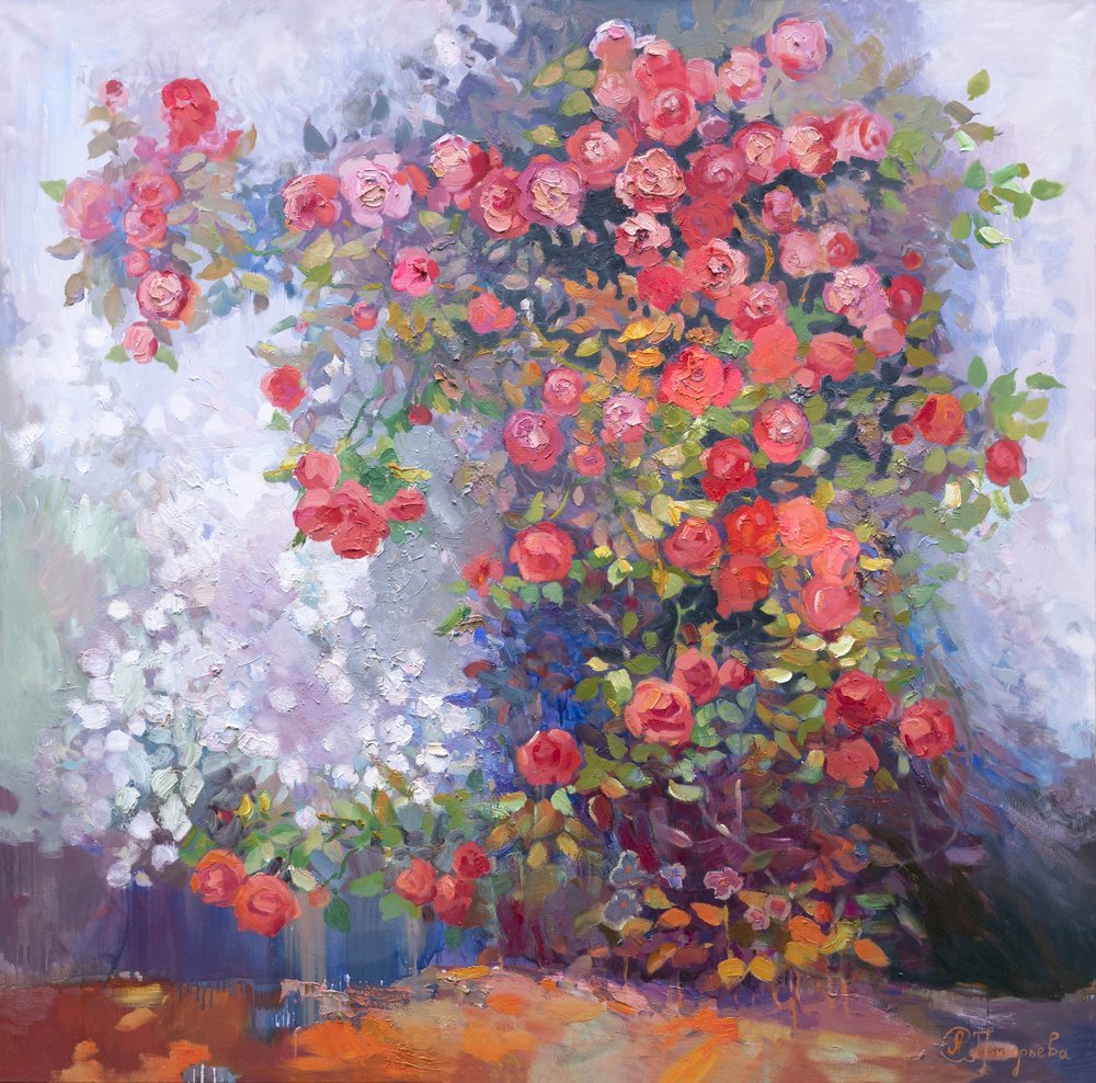 Vibrant Rose Garden by Anastasiia Grygorieva