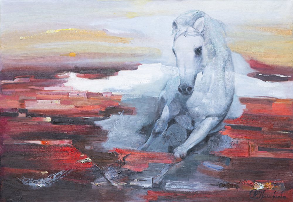 White Horse Red Energy by Anastasiia Grygorieva
