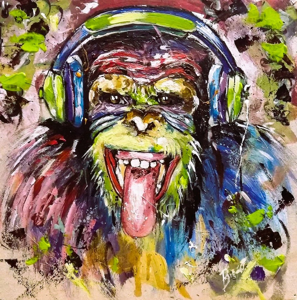 Colorful Music Monkey by Anda Bieza