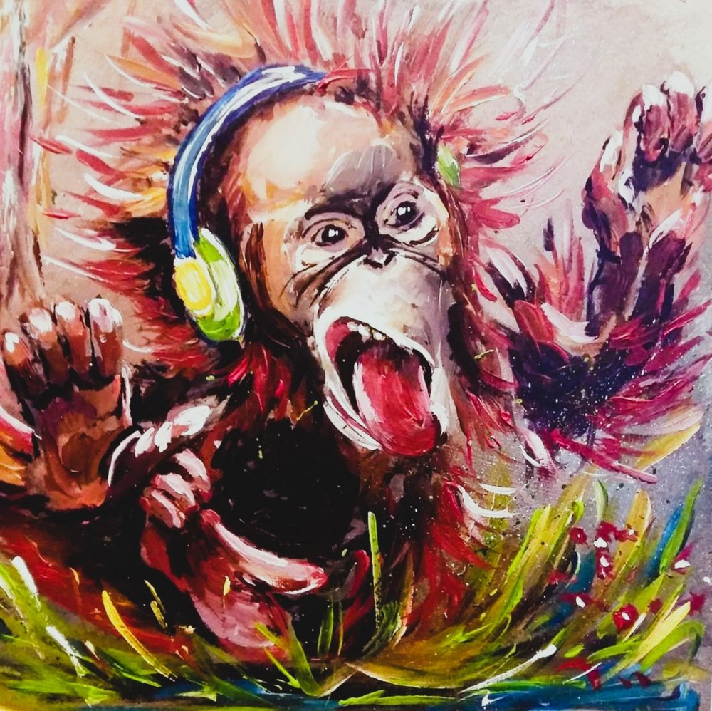 Energetic Music Orangutan by Anda Bieza