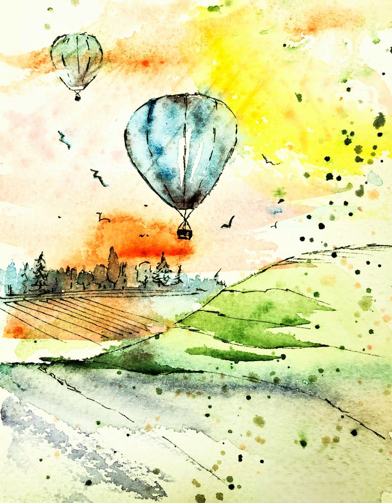 Golden Hour Balloon Flight by Anda Bieza