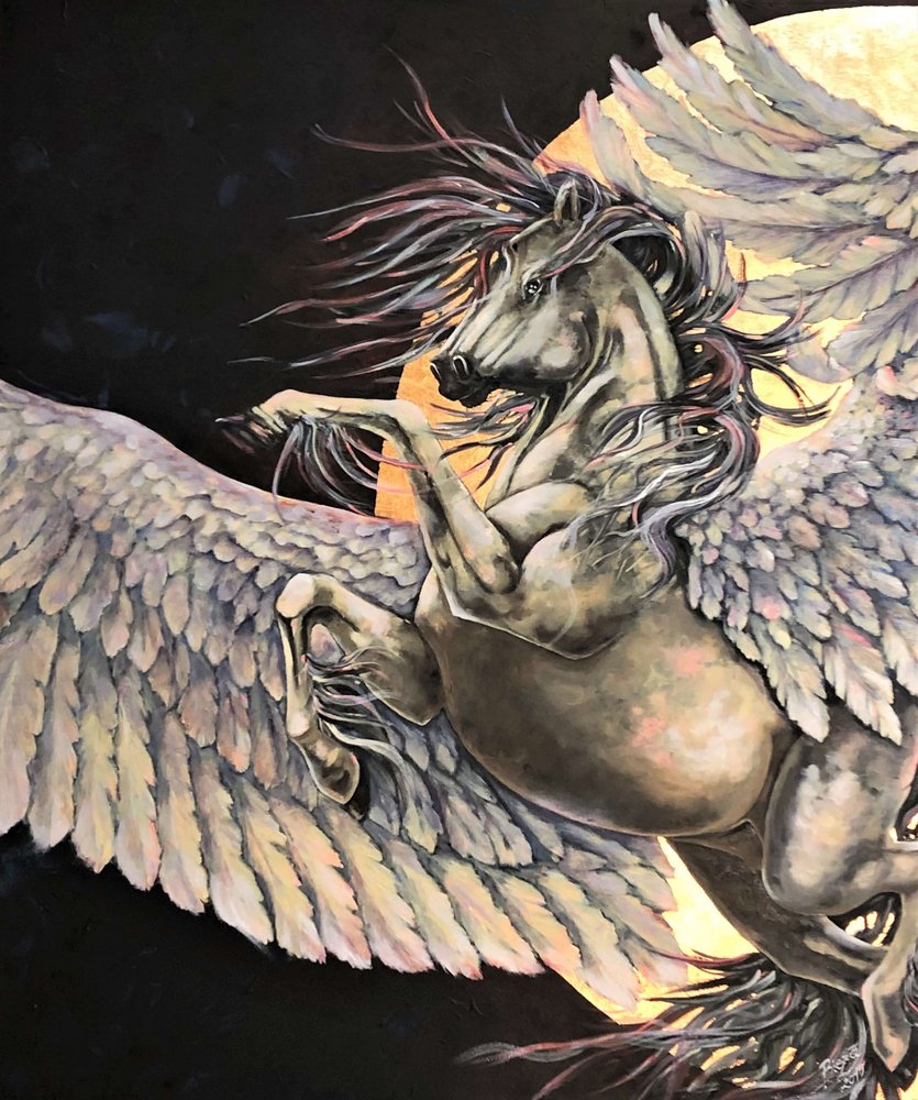Golden Pegasus Rising by Anda Bieza