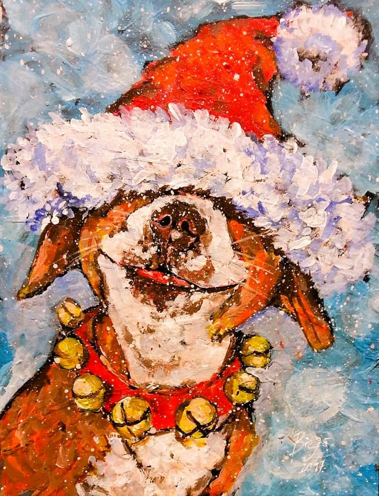 Happy Christmas Dog by Anda Bieza