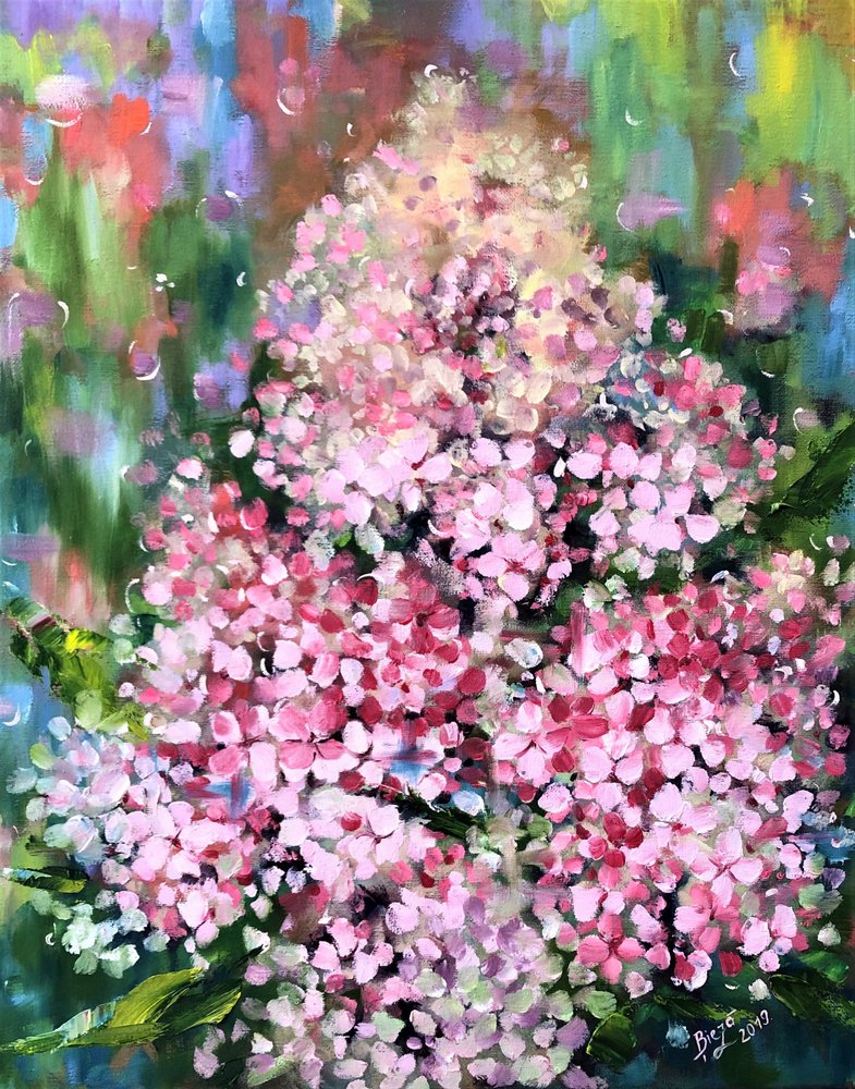 Painterly Pink Blooms by Anda Bieza