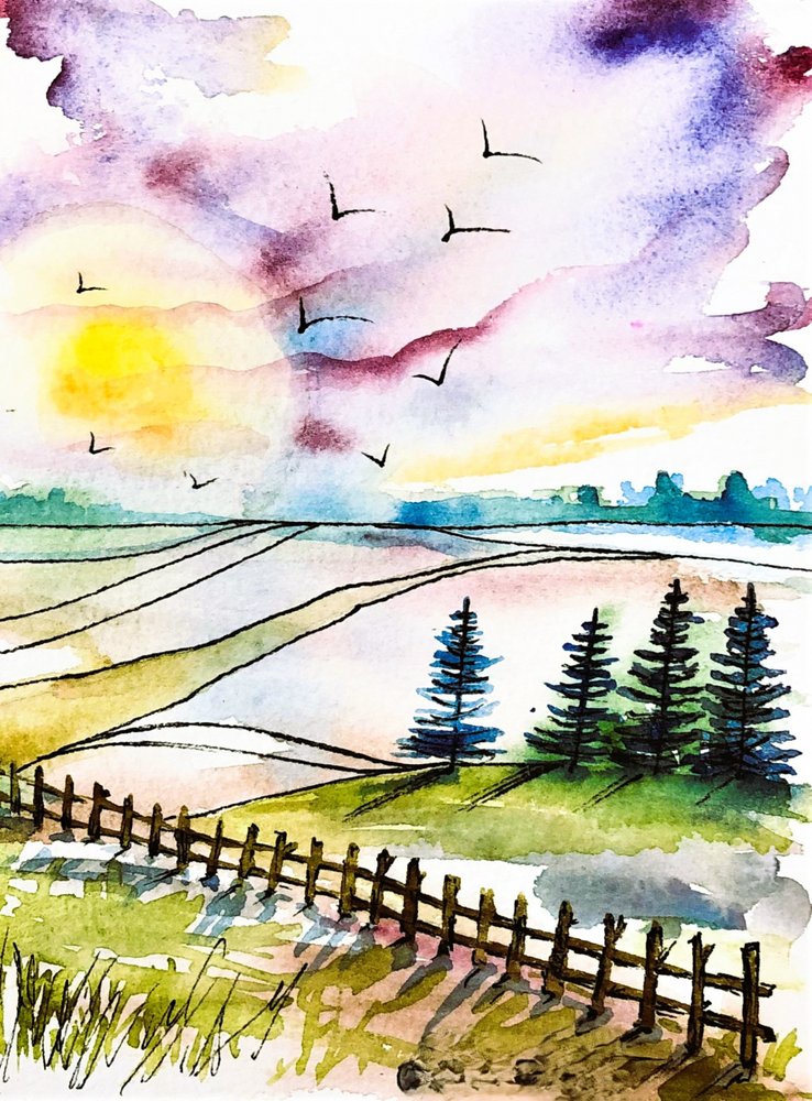 Peaceful Countryside Sunrise by Anda Bieza
