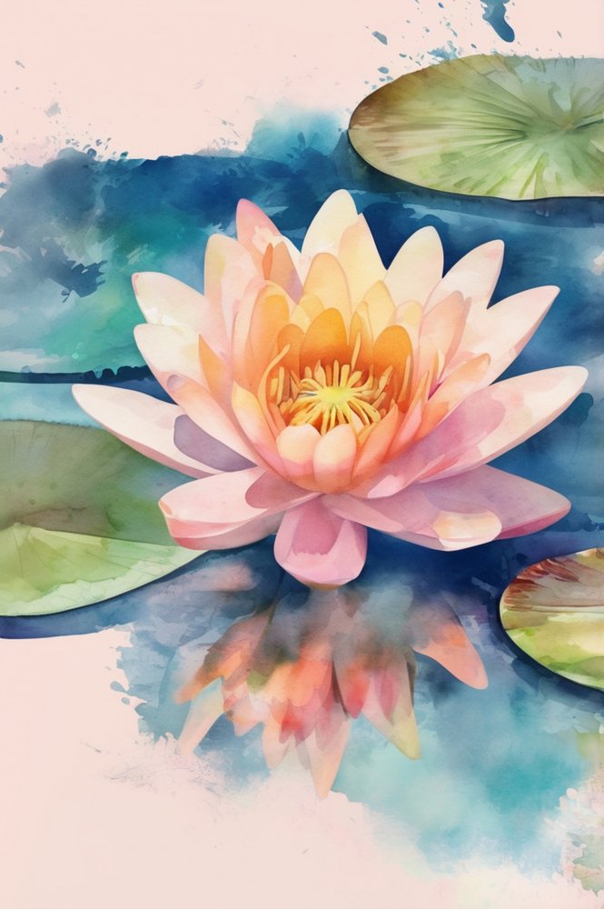 Pink Lotus Reflection by Anda Bieza