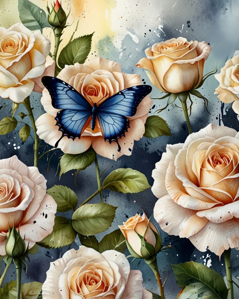 Serene Rose Butterfly by Anda Bieza