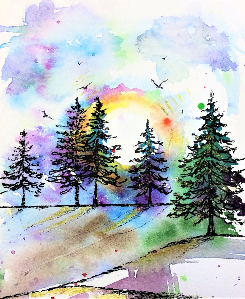 Vibrant Forest Sunset by Anda Bieza
