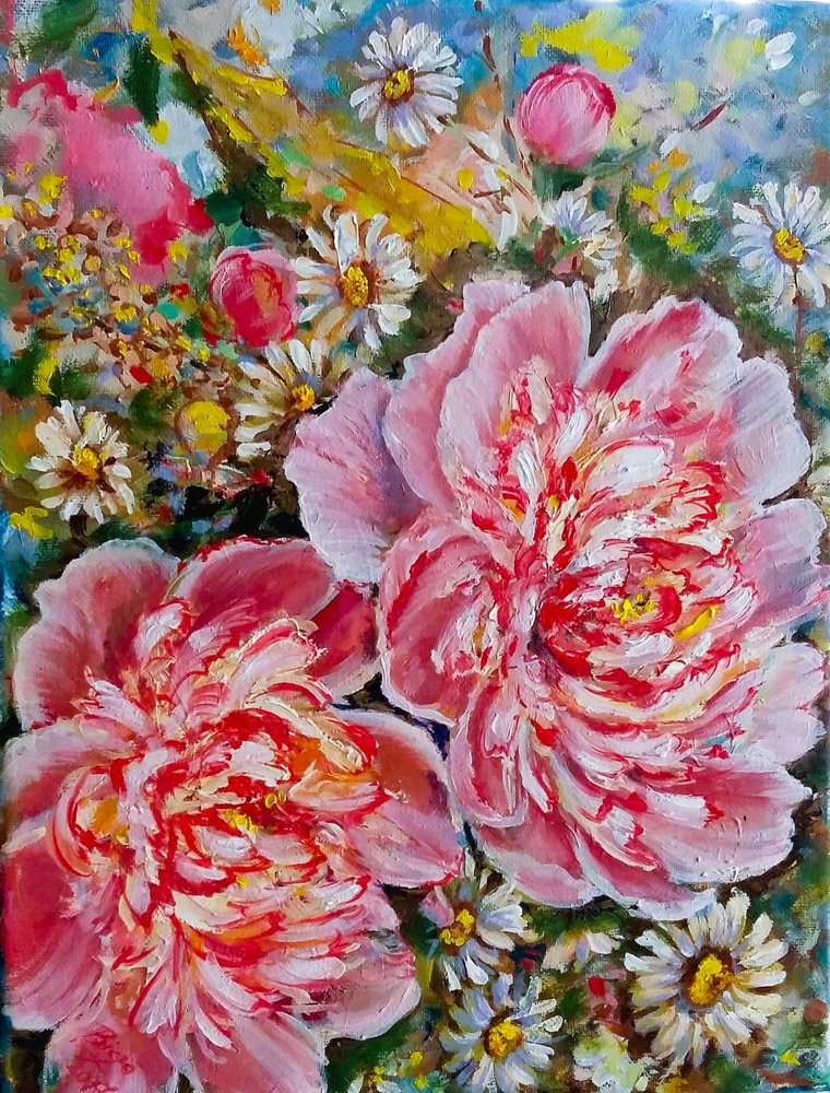 Vibrant Peony Garden by Anda Bieza