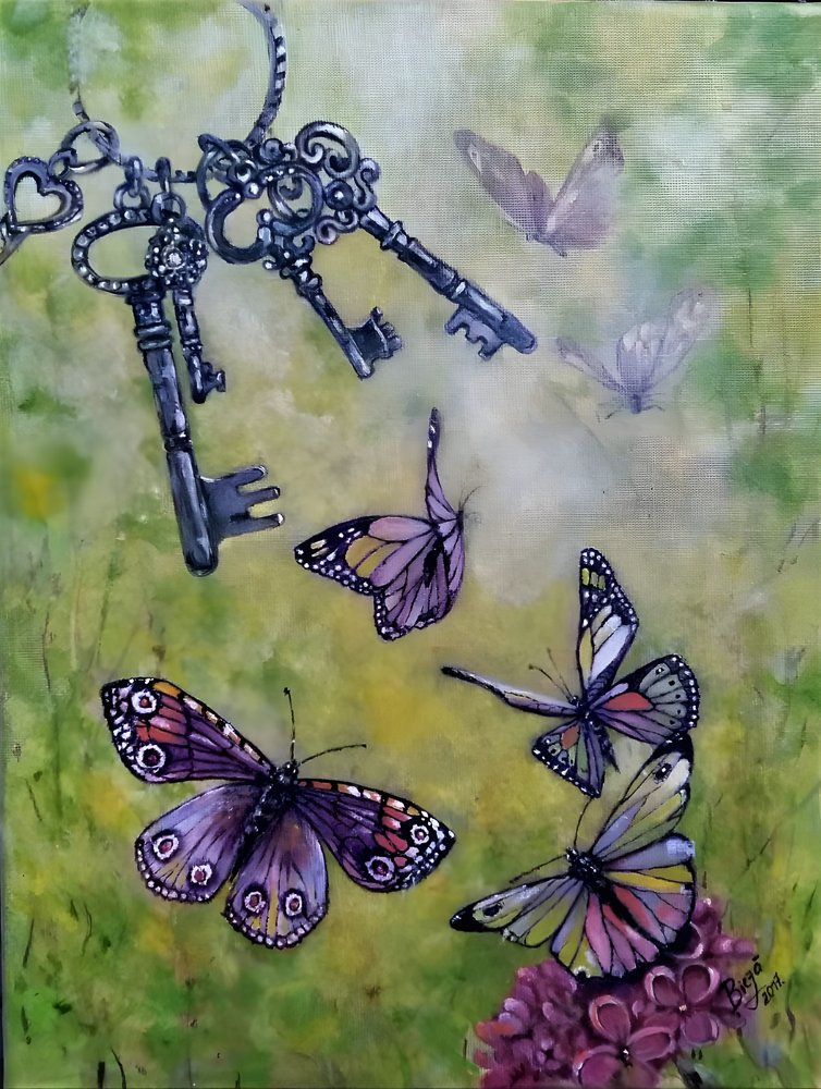 Whimsical Keys Butterfly Flight by Anda Bieza