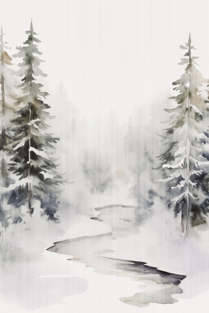 Snowy Forest Stream by Andrea Haase