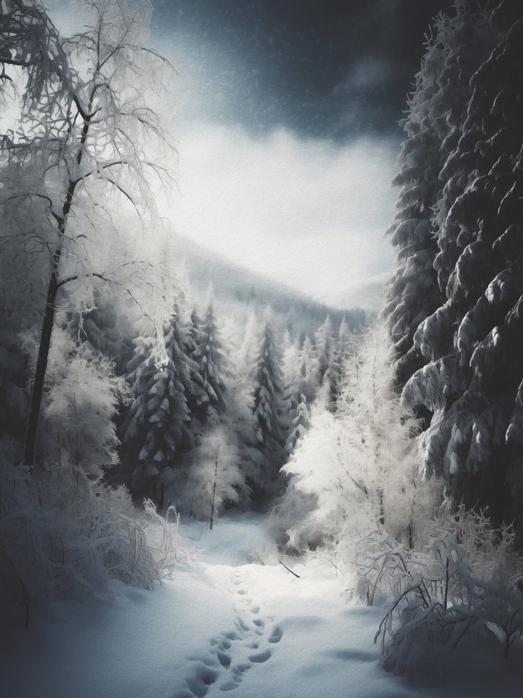Snowy Forest Path by Andreas Magnusson