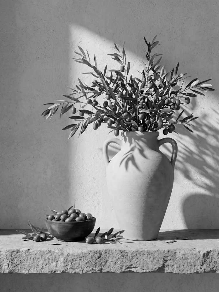 Sunlit Olive Still Life by Andreas Magnusson