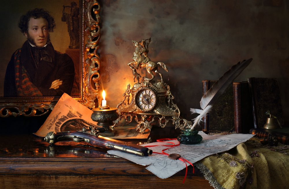Candlelit Literary Desk by Andrey Morozov