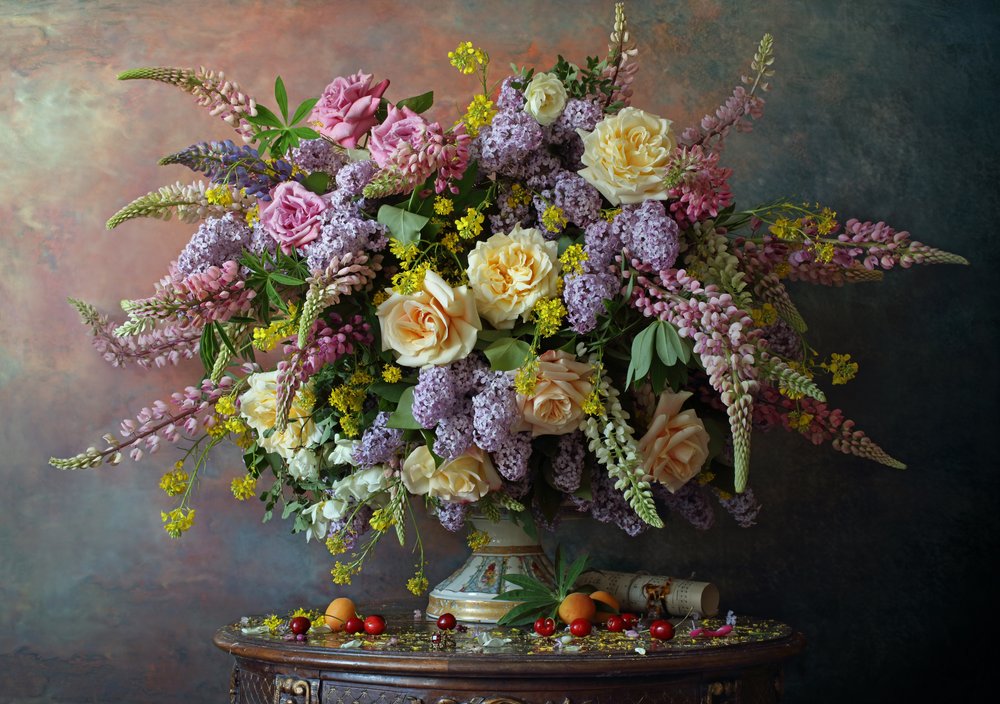 Opulent Floral Still Life by Andrey Morozov
