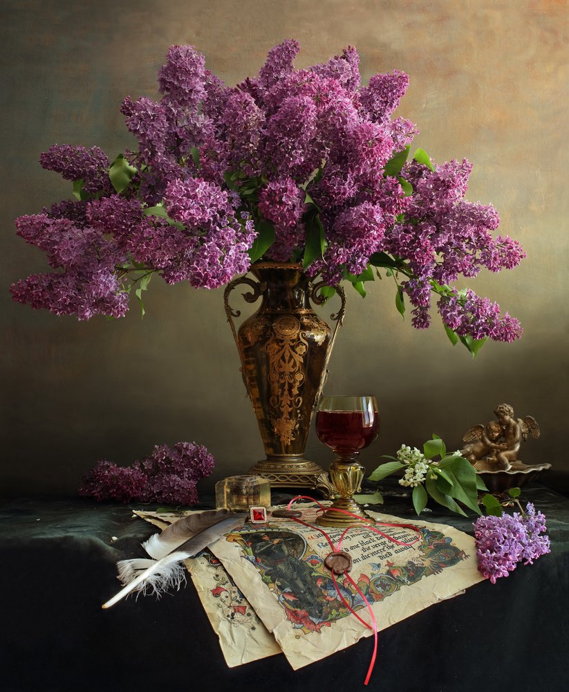 Romantic Lilac Still Life by Andrey Morozov