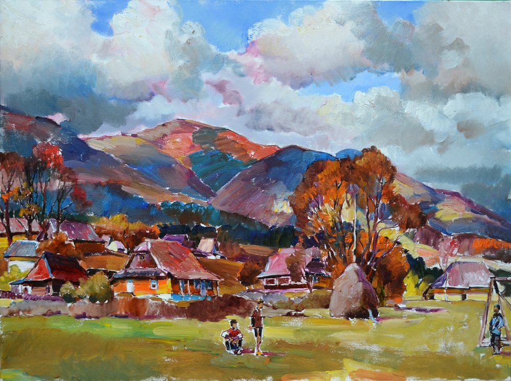 Autumn Mountain Village by Andrii Kutsachenko