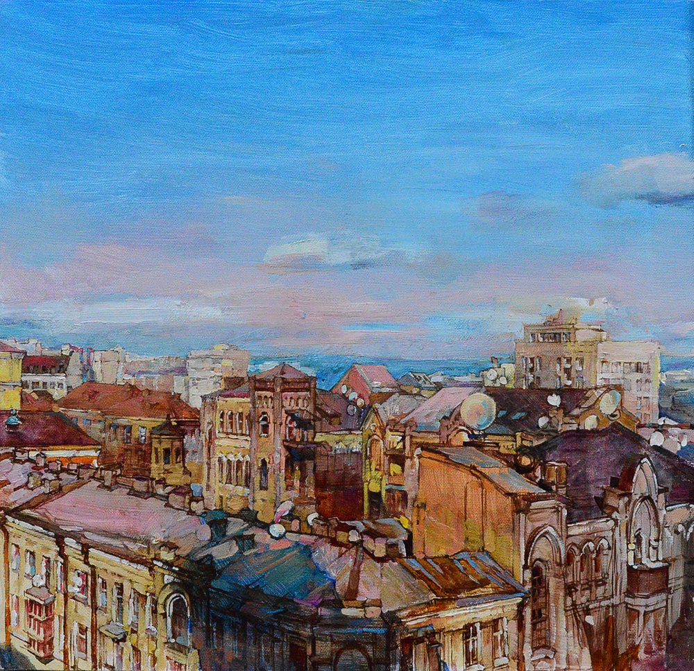 Colorful City Rooftops by Andrii Kutsachenko