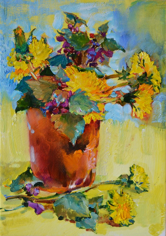 Dandelion Wildflower Bouquet by Andrii Kutsachenko