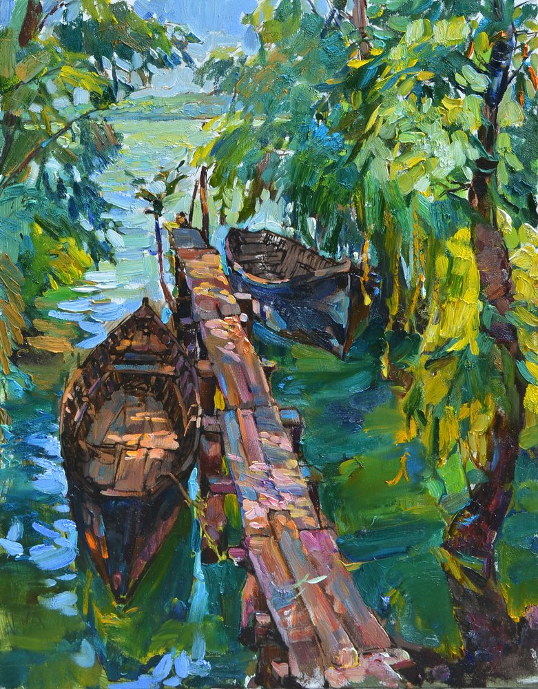 Peaceful River Dock by Andrii Kutsachenko