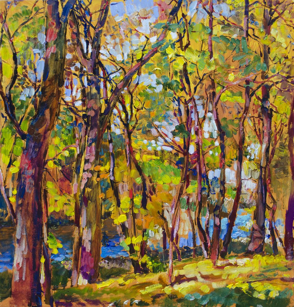 Vibrant Autumn Forest Stream by Andrii Kutsachenko