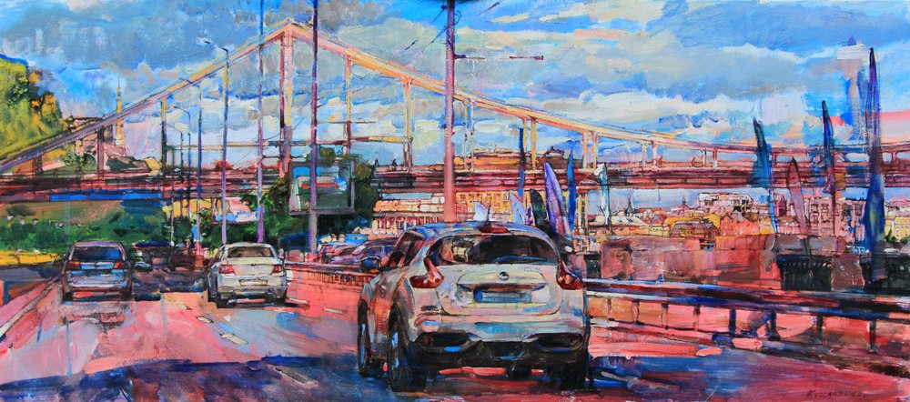 Vibrant City Bridge by Andrii Kutsachenko