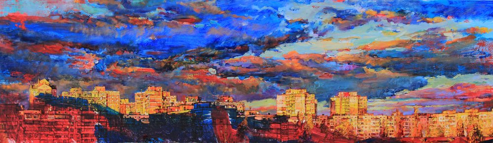 Vibrant City Sunset by Andrii Kutsachenko