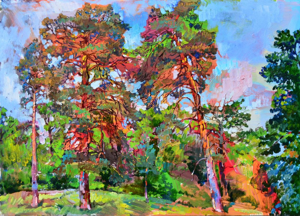 Vibrant Pine Forest by Andrii Kutsachenko