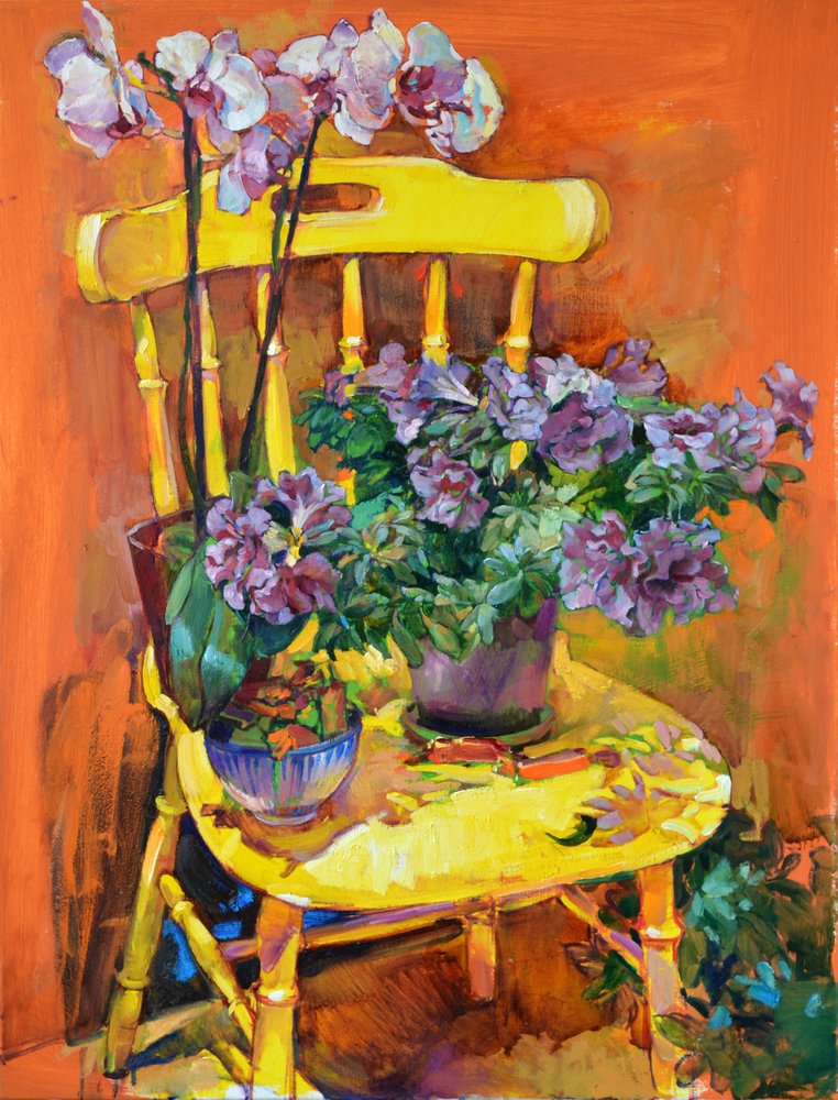 Yellow Chair Blooms by Andrii Kutsachenko