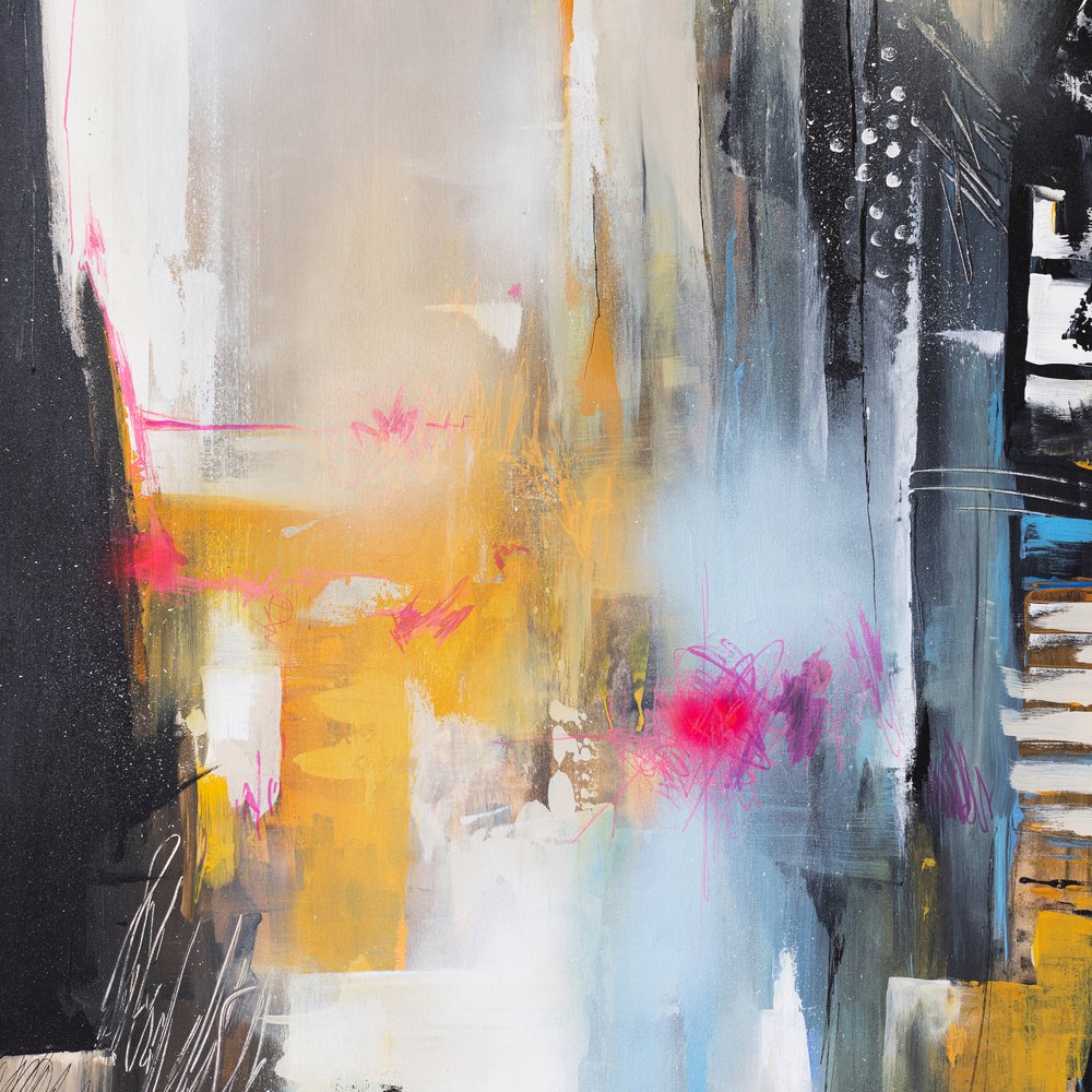 Vibrant Urban Abstract by Anete Purina-Purite