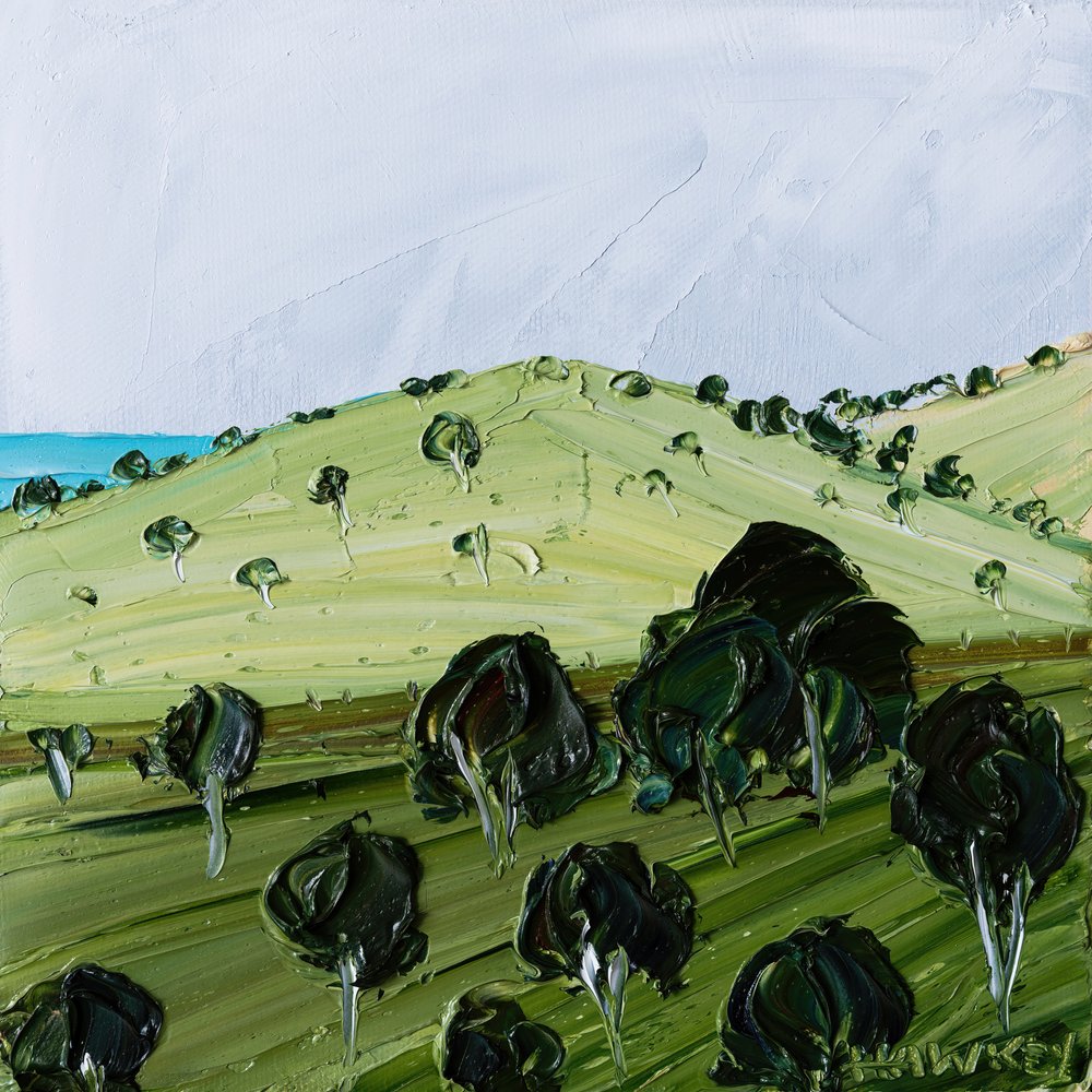 Green Hills Ocean View by Angela Hawkey