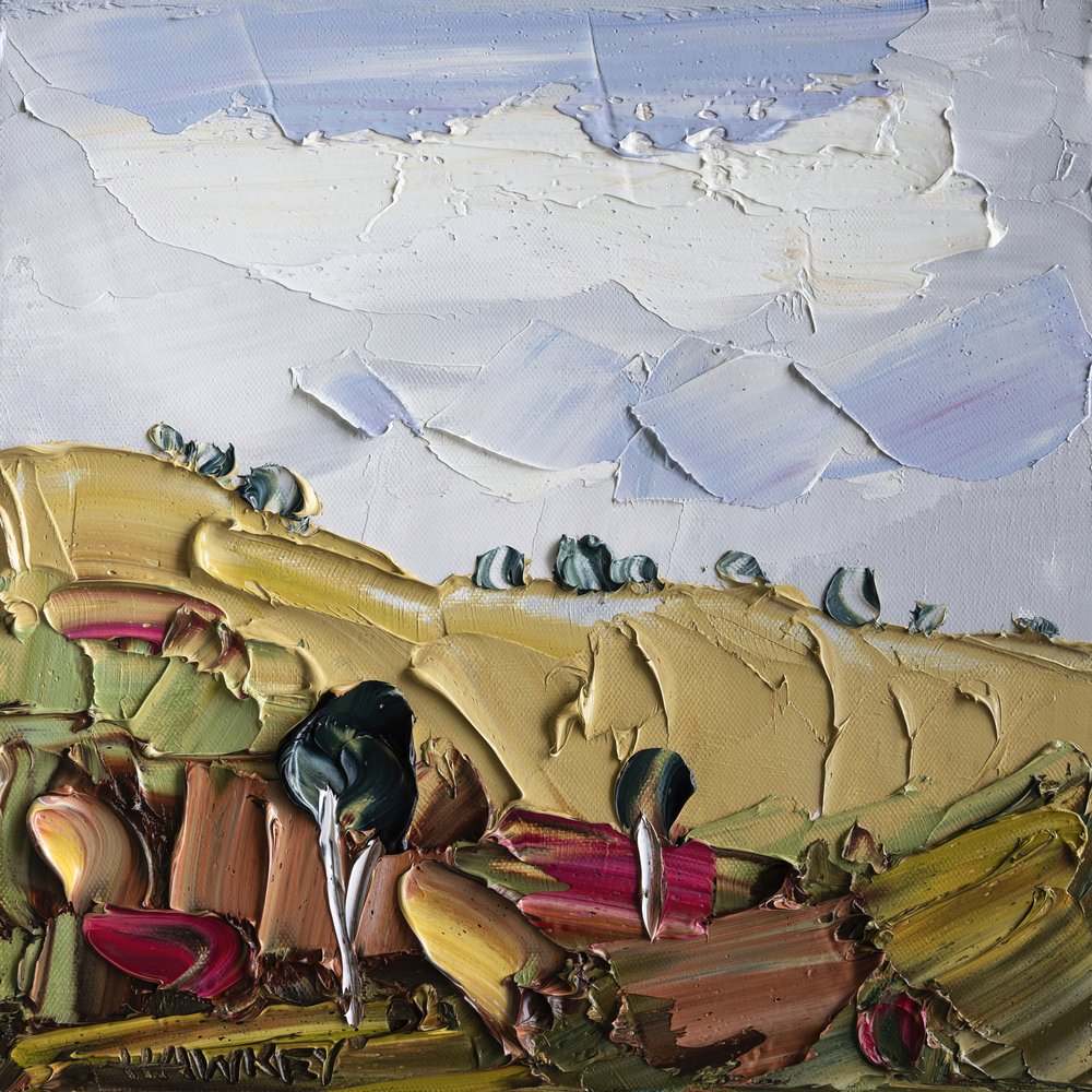 Impasto Countryside Landscape by Angela Hawkey