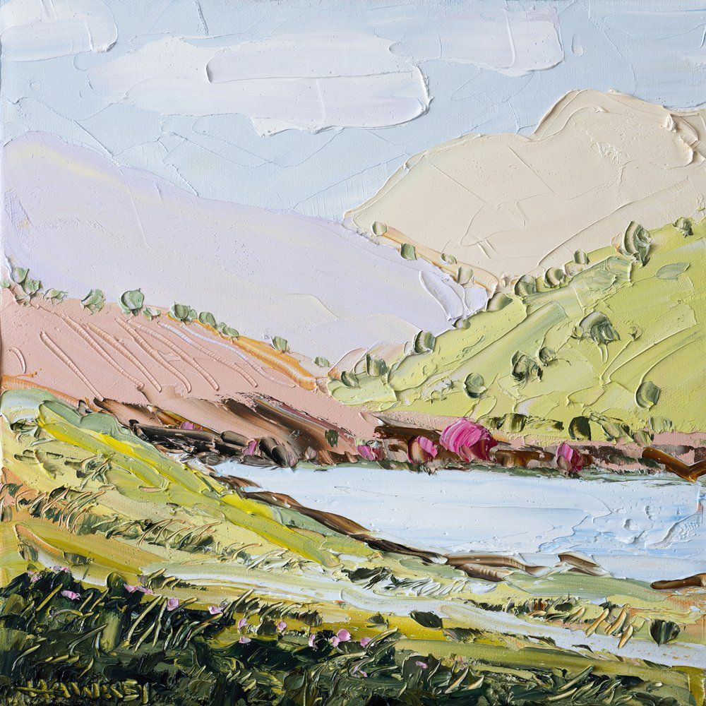 Peaceful Hillside Lake by Angela Hawkey