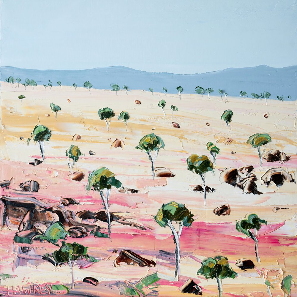 Pink Desert Trees by Angela Hawkey
