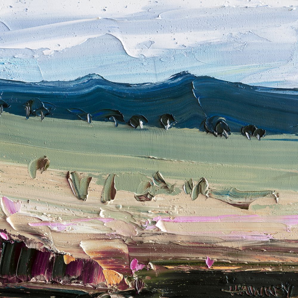 Textured Green Fields by Angela Hawkey