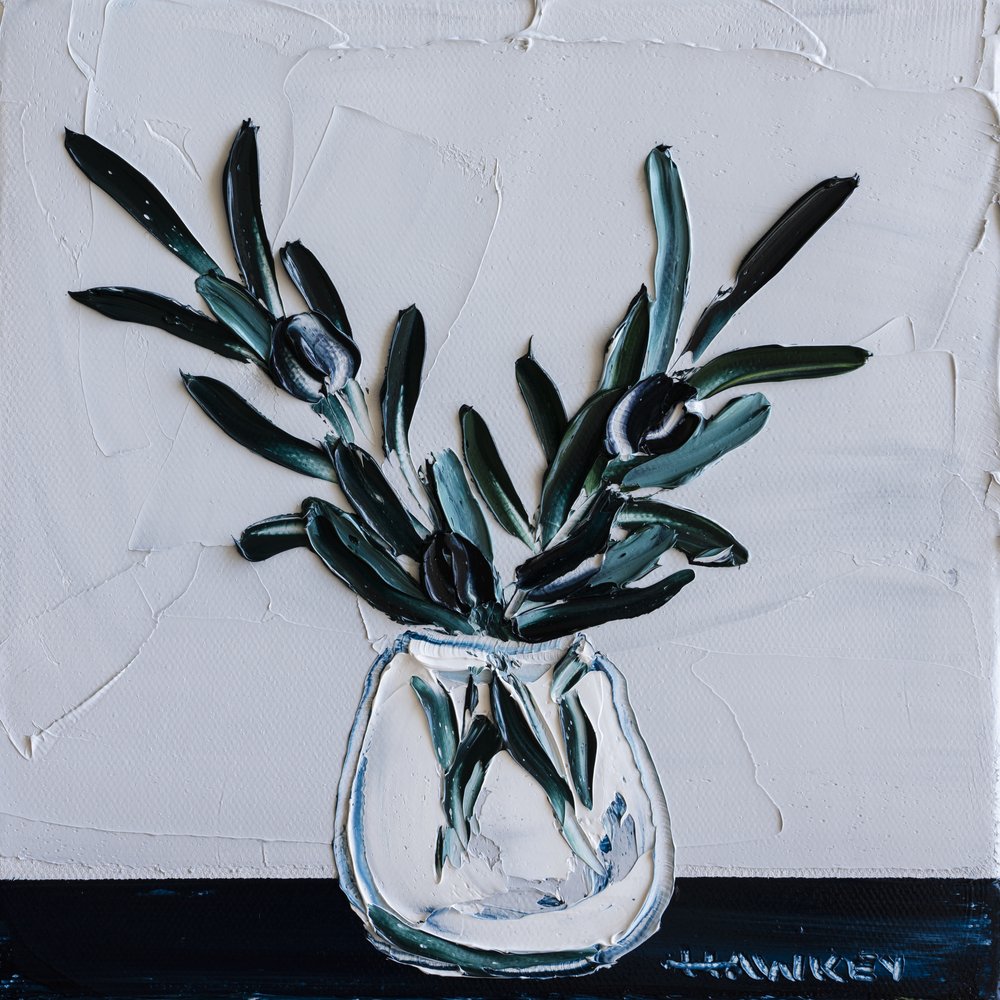Textured Olive Branches by Angela Hawkey